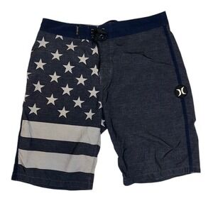 Men's‎ Hurley Phantom Board Shorts Size 29 Gotham Grey Charcoal Patriot USA Flag
